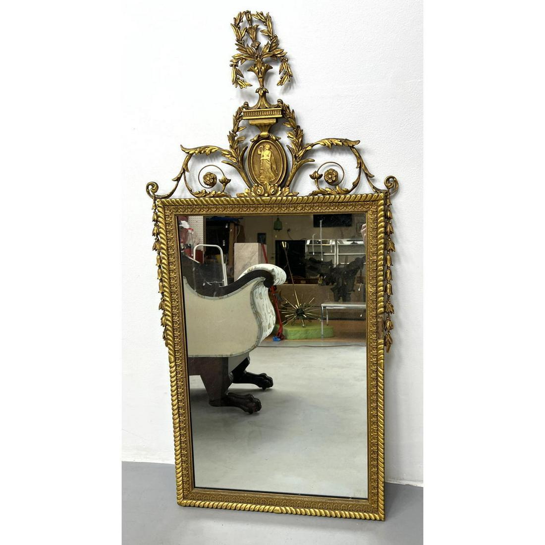 Gold Gilt Decorator Mirror. Carved floral design with a (1 of 19)