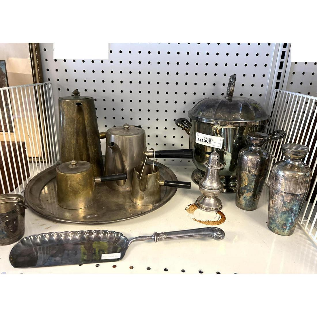 Silver Plate Lot. Tea set, shakers etc. (1 of 5)