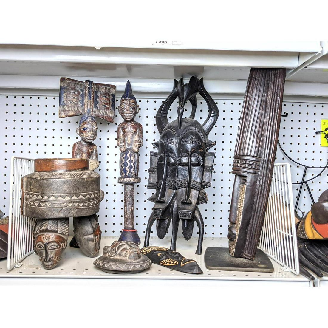 Group African Carved Wood Sculptures, Masks, etc. (1 of 14)