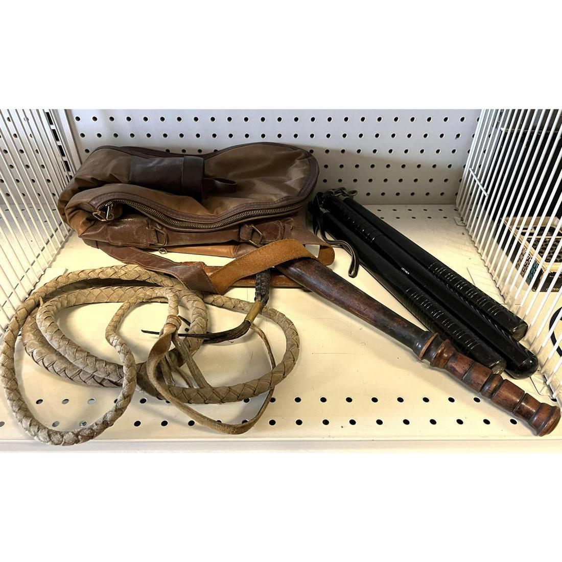 Lot. Whip, club, gun cover.: Lot. Whip, club, gun cover. ---