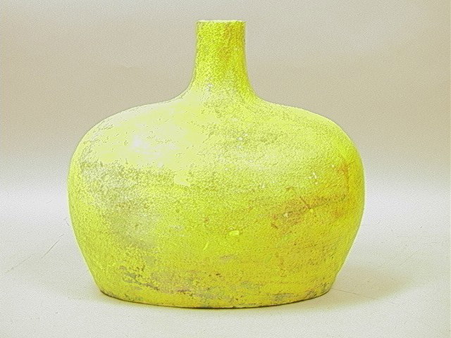 Fantoni Style Heavy Pottery Vase. Volcanic Glaze: Fantoni Style Heavy Pottery Vase. Volcanic Glaze. -- Dimensions: H: 12 inches: W: 13 inches: D: 9 inches --- Condition (General): Some rubs and nicks. Please contact us with specific questions about c