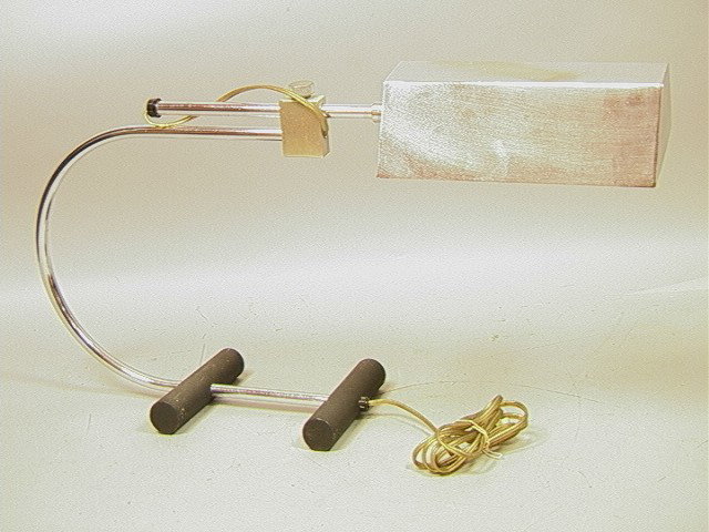 ROBERT SONNEMANN Adjustable arm Table Lamp. Chro: ROBERT SONNEMANN Adjustable arm Table Lamp. Chrome U form Desk Table Lamp. Unmarked.-- Dimensions: H: 13.5 inches: W: 24 inches: D: 6 inches --- Condition (General): Pitting to chrome. Please contact 