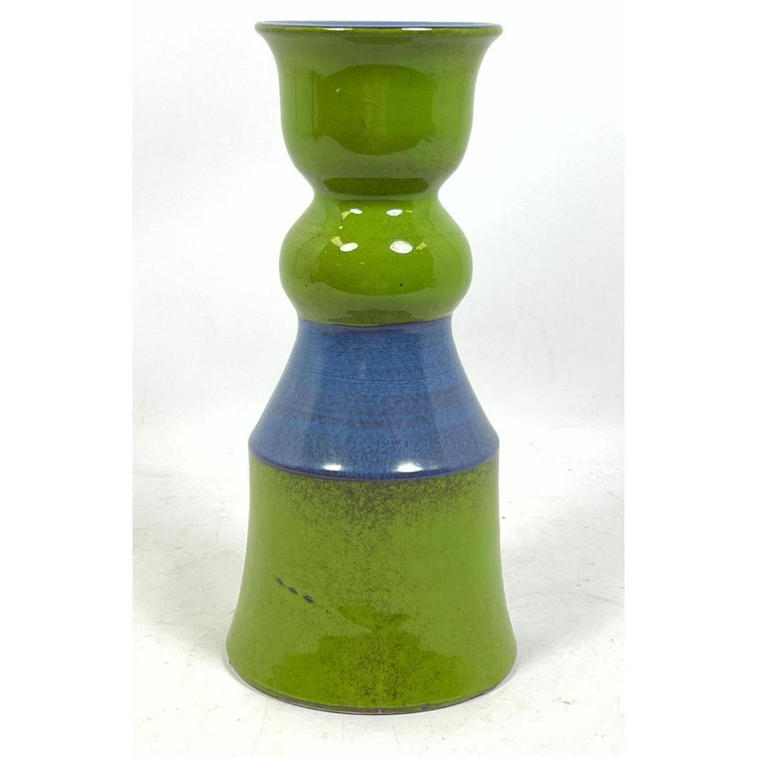 Lg. ROSENTHAL NETTER Glazed Pottery Vase Italian. Green (1 of 9)