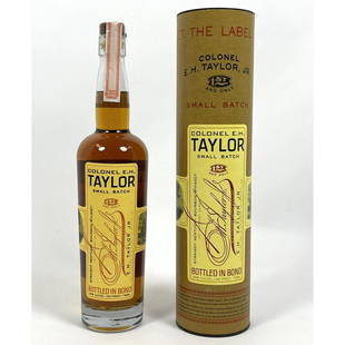 Colonel E.H. Taylor Small Batch. Straight Kentucky Bo: Colonel E.H. Taylor Small Batch. Straight Kentucky Bourbon Whiskey. Dimensions: H: 14 inches: W: 3.5 inches: D: 3.5 inches ---