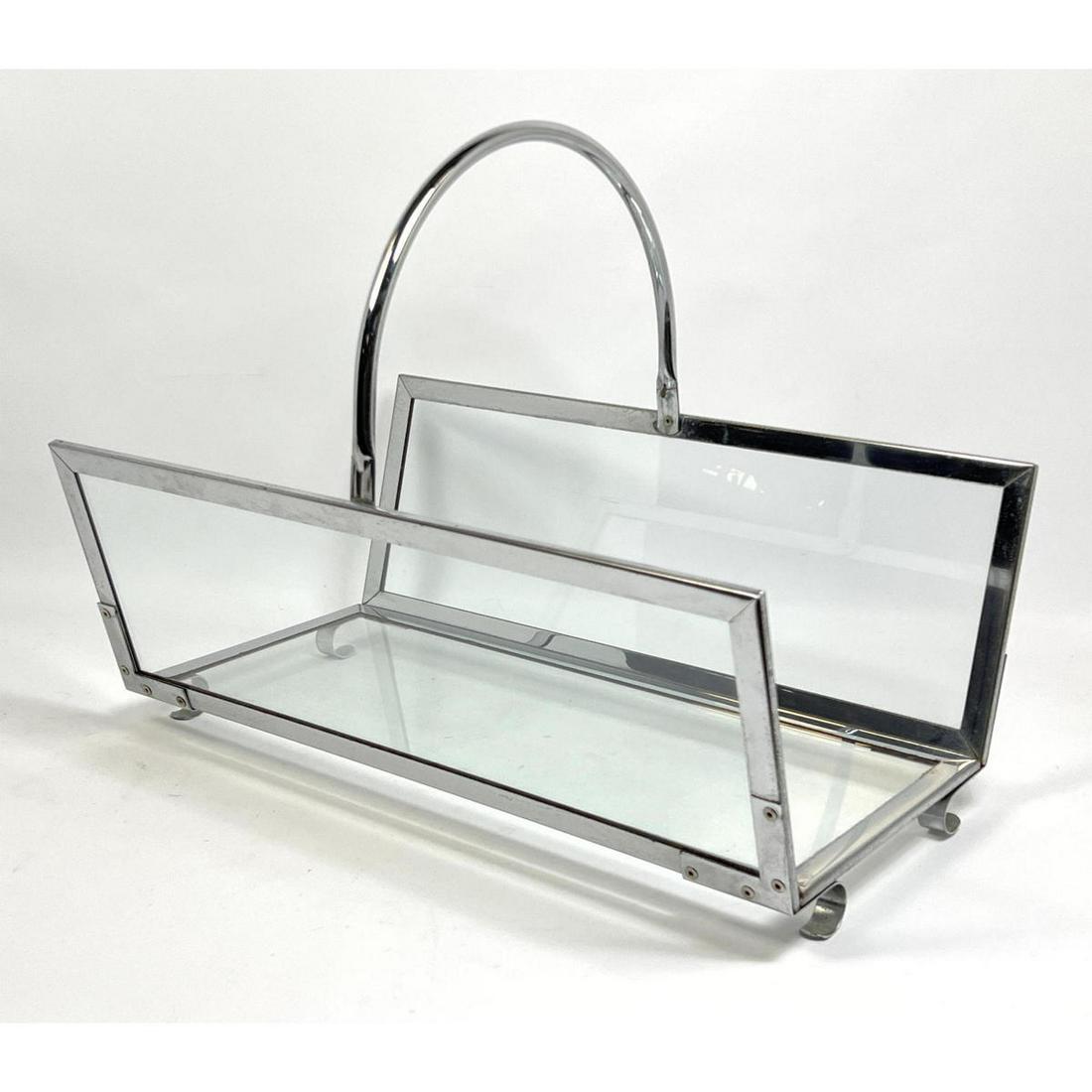 Danny Alessandro Modernist Chrome & Glass Log Holder. F (1 of 10)