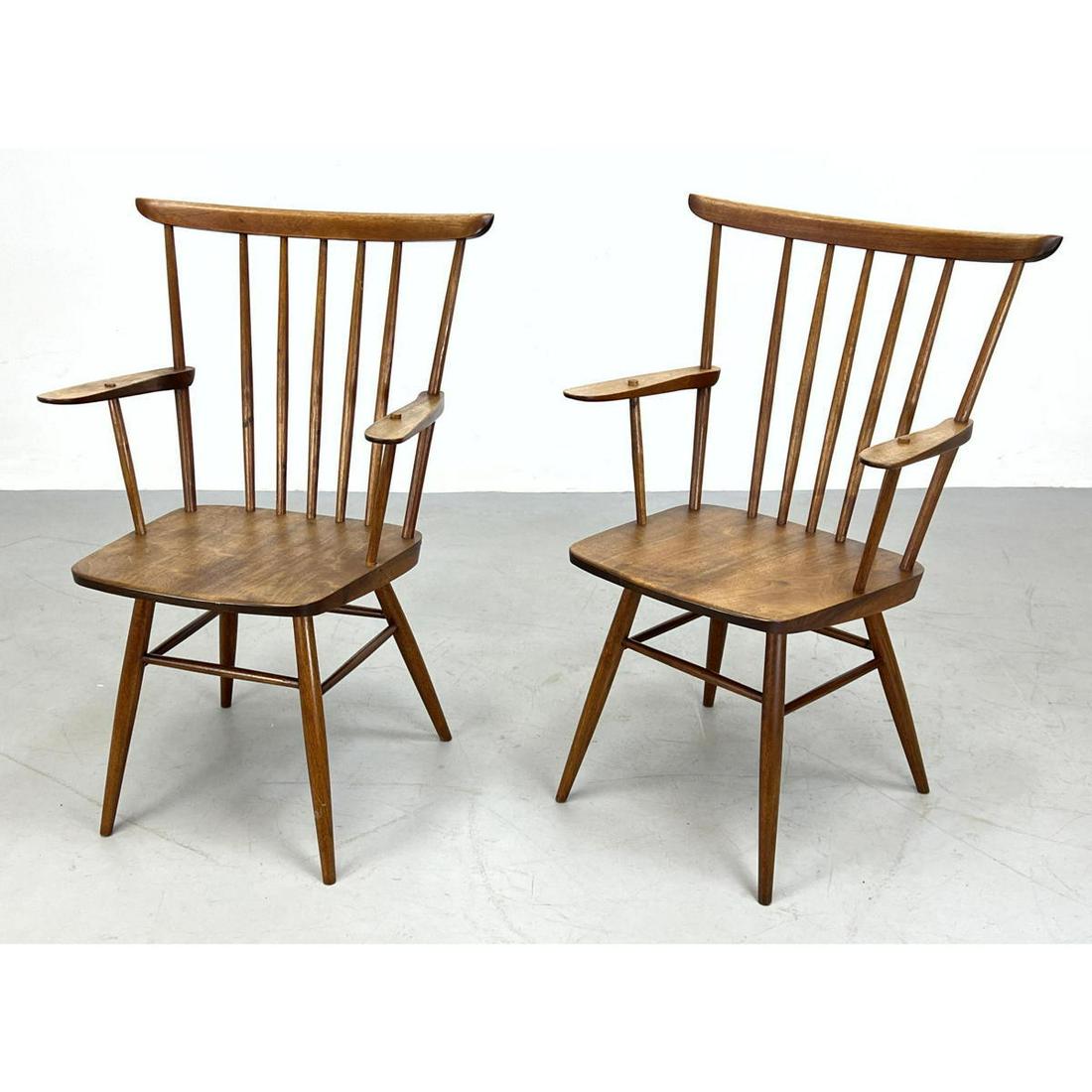 Pair of Nakashima style American studio craft walnut an (1 of 11)