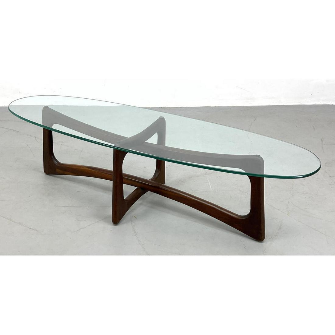 ADRIAN PEARSALL Oval Glass Top Coffee Table. American M (1 of 9)