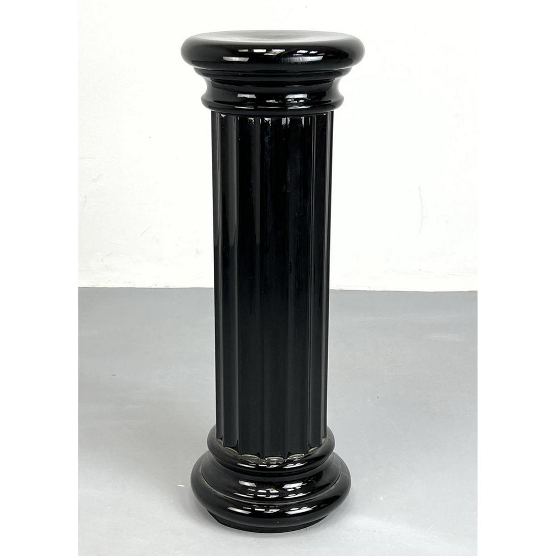 Italian Murano Glass Column form Pedestal Black. Labele (1 of 7)