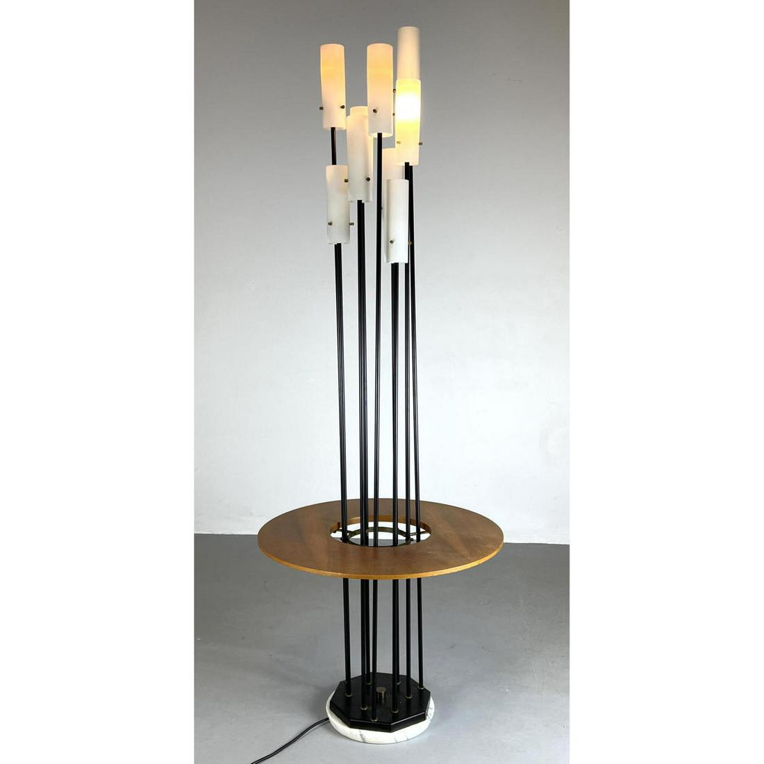 Italian Standing Table Floor Lamp w/ Glass Shades. Mult (1 of 15)