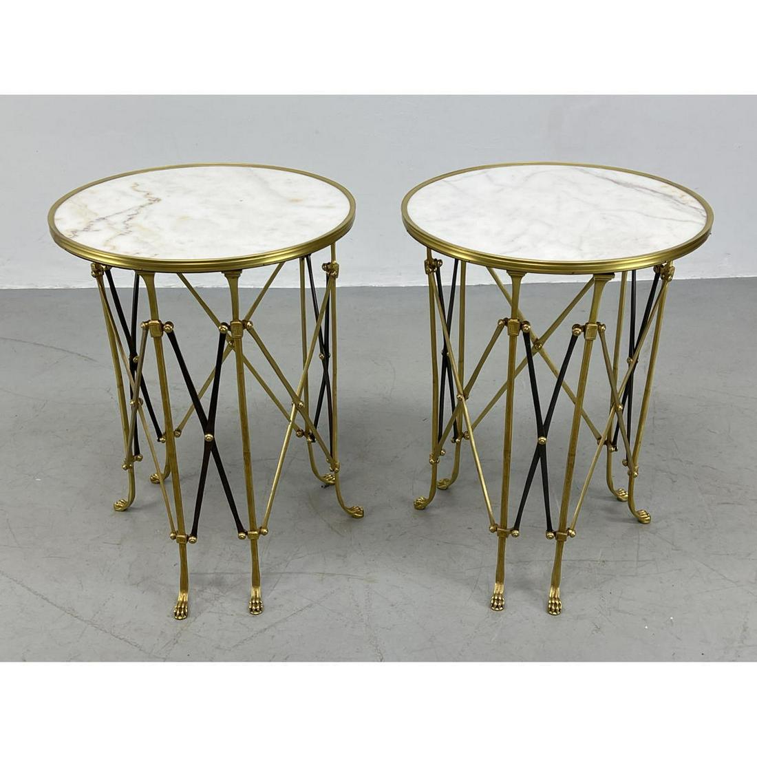 Pr Brass Gueridon Regency style Side Tables. Paw Feet. (1 of 9)