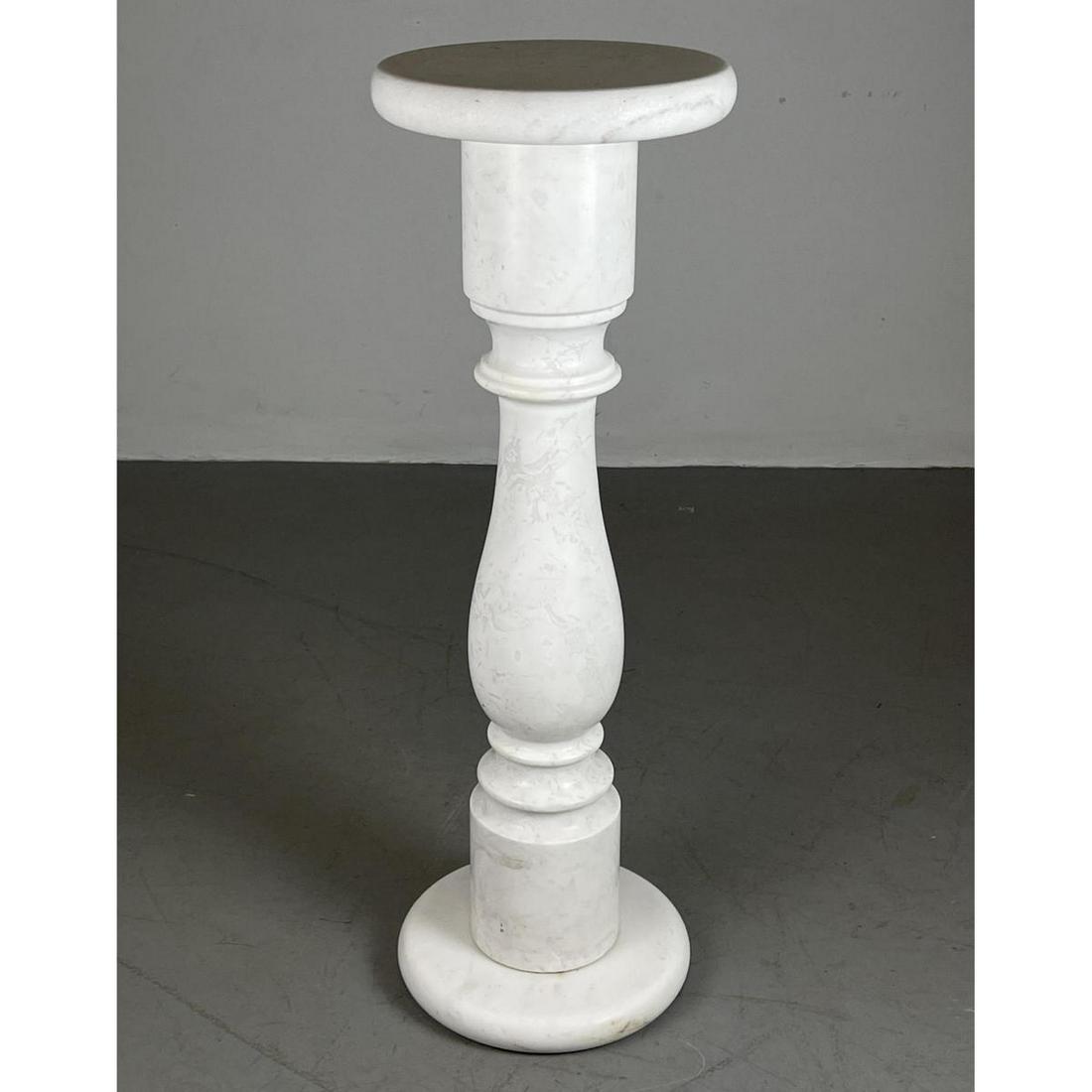 36 inch Italian white Carrera marble pedestal. 3pc cons (1 of 10)