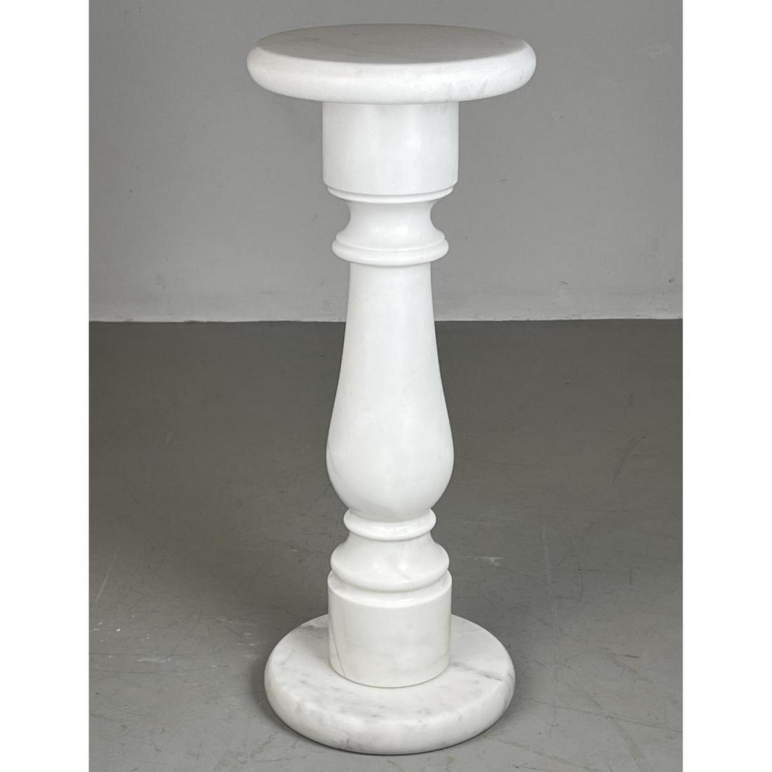 31 inch Italian white Carrera marble pedestal. 3pc cons (1 of 9)