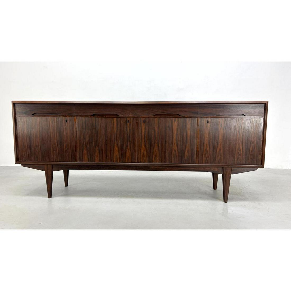 Modernist Rosewood Credenza Sideboard. Richly grained t (1 of 13)
