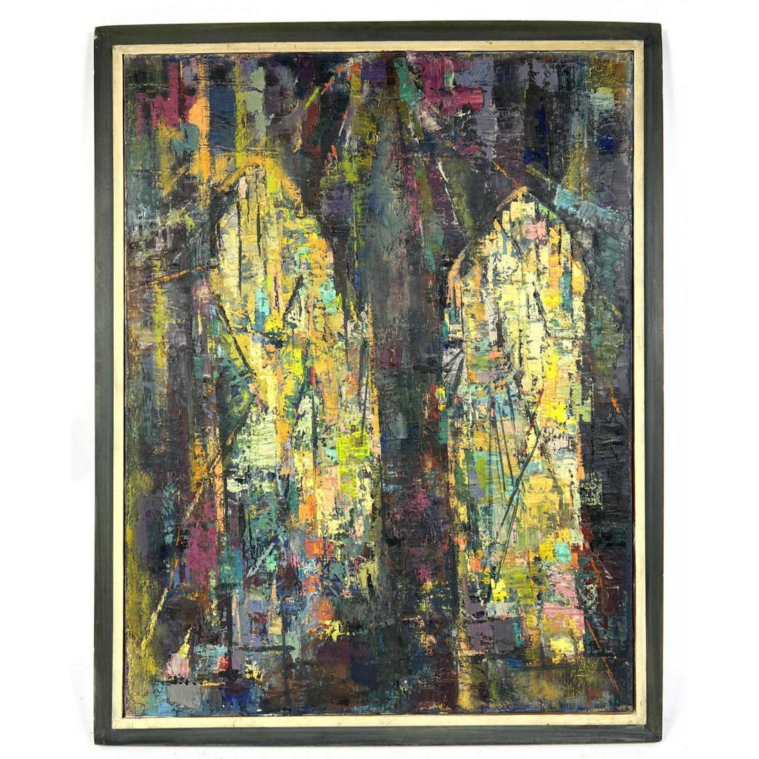 Modernist Abstract Painting.  Canvas. Possible (illegib (1 of 9)