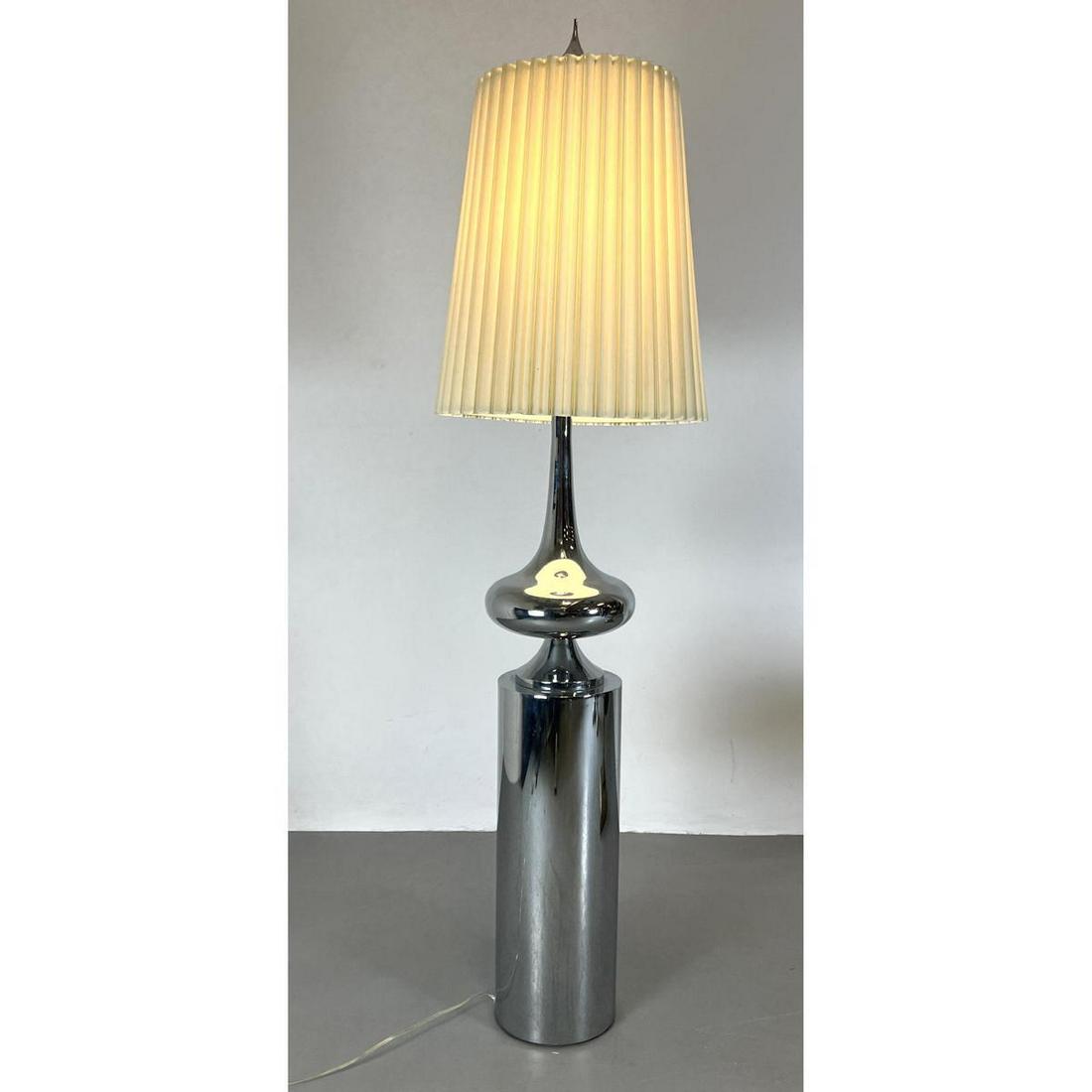 Very Tall Chrome Designer Floor Lamp. Modernist shape. (1 of 13)