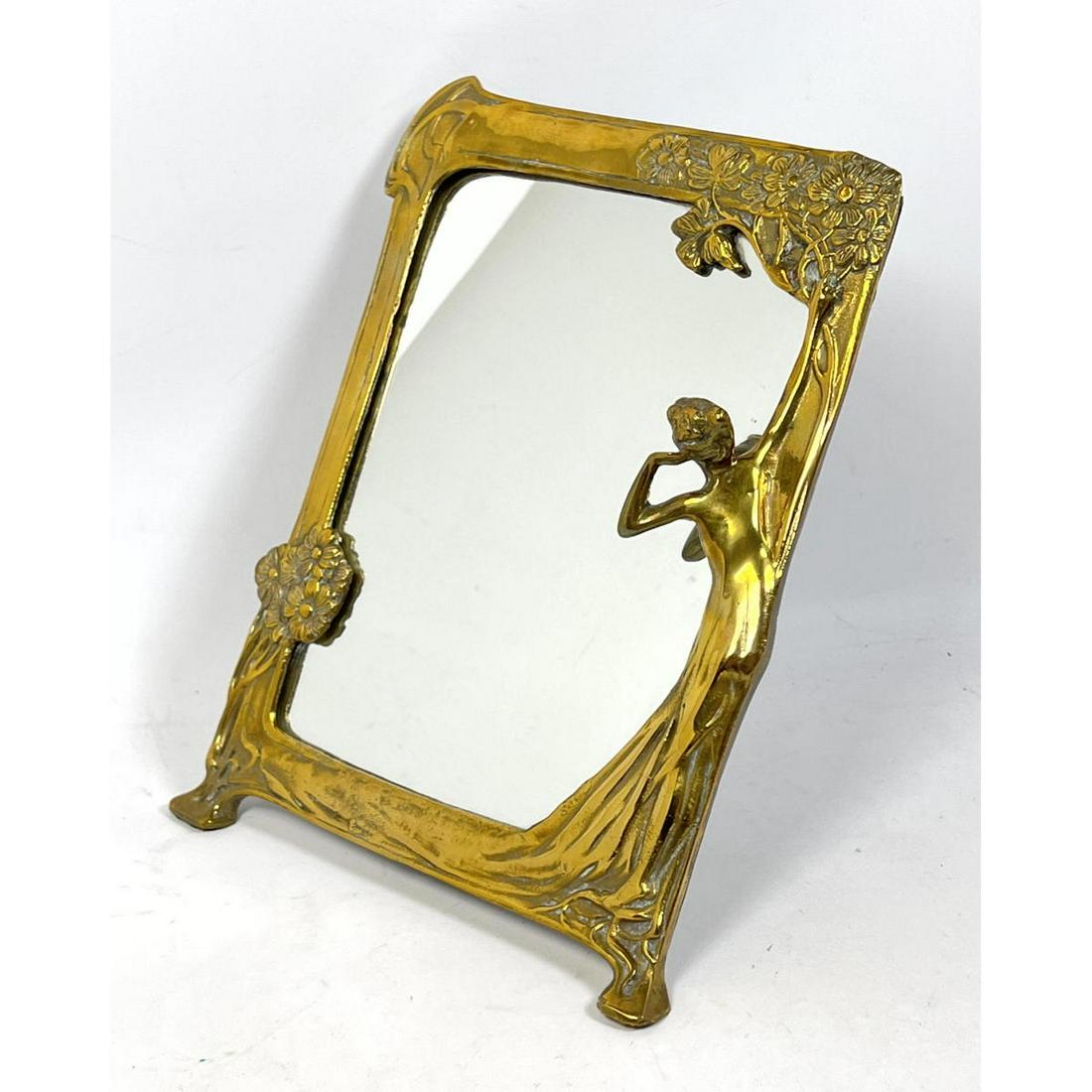 Brass Contemporary Art Nouveau style Standing Mirror. E (1 of 11)