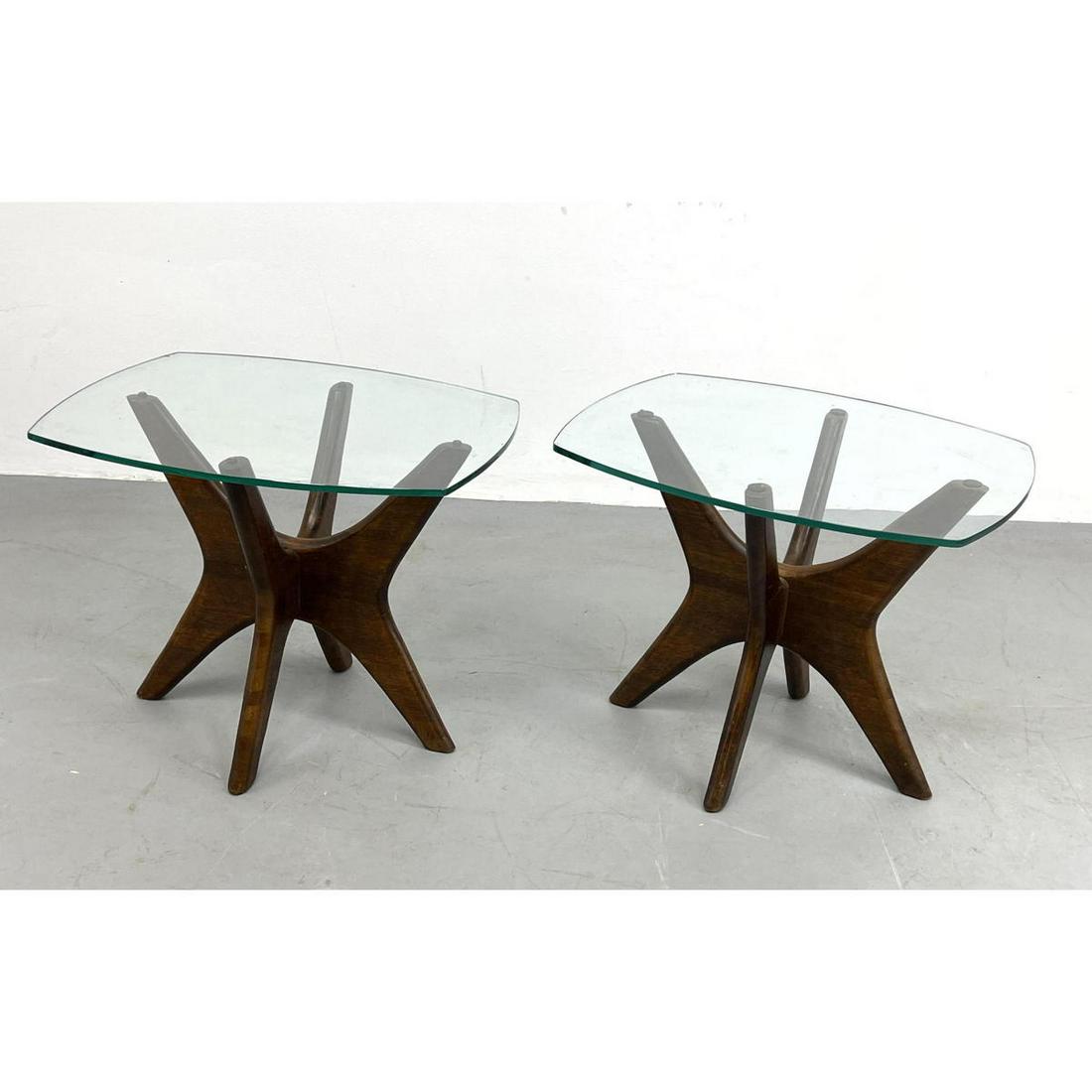Pr ADRIAN PEARSALL Glass Top Side End Tables. American (1 of 10)