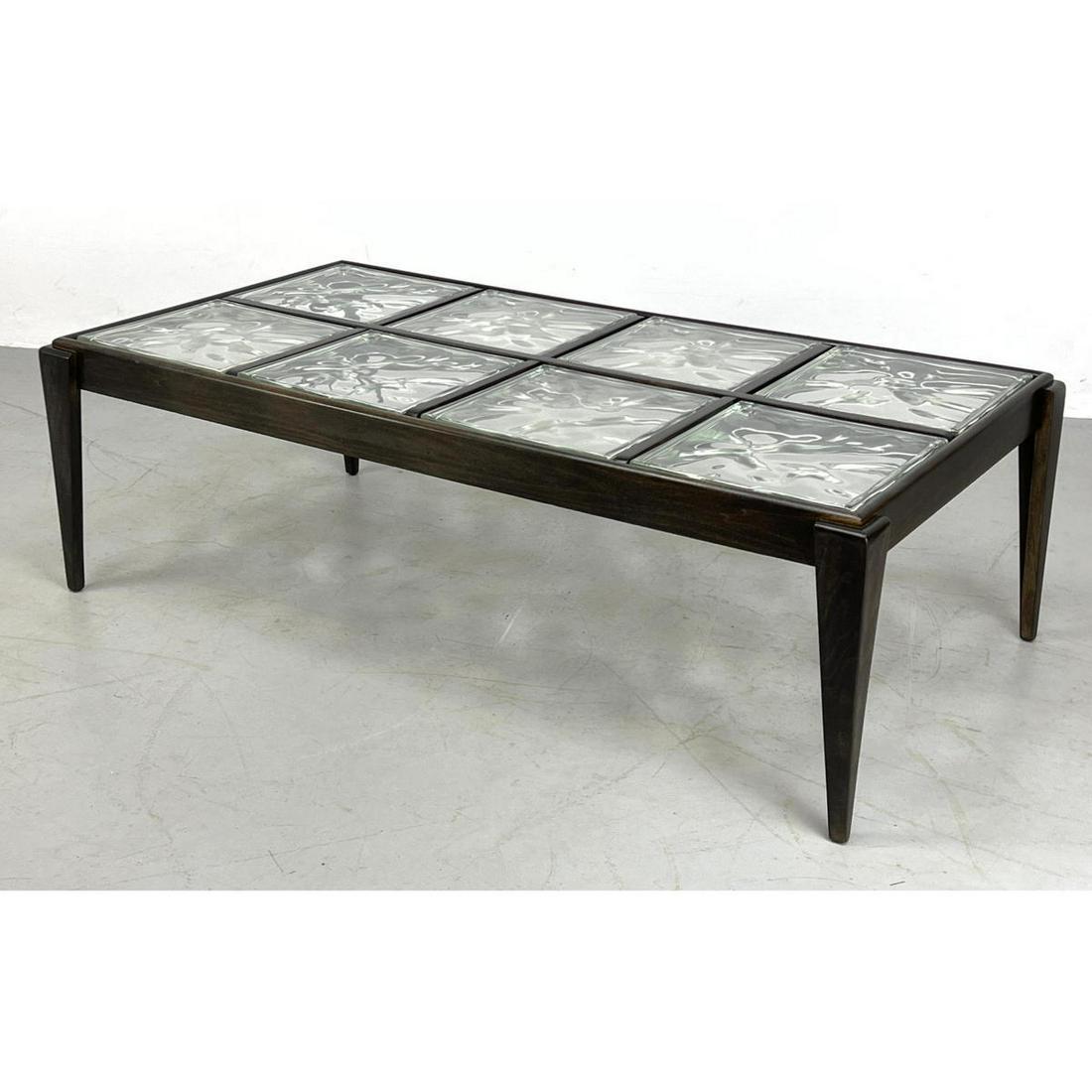 Custom Made Coffee Table with Glass Block Top. Angled l (1 of 10)