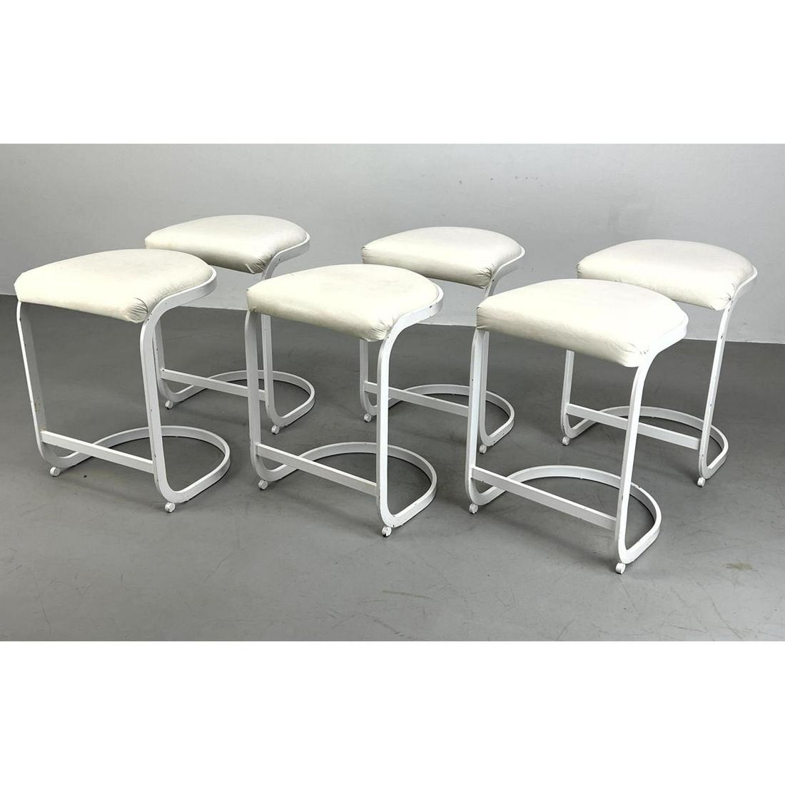 Set of Six Metal Frame Counter Height Bar Stools (1 of 13)