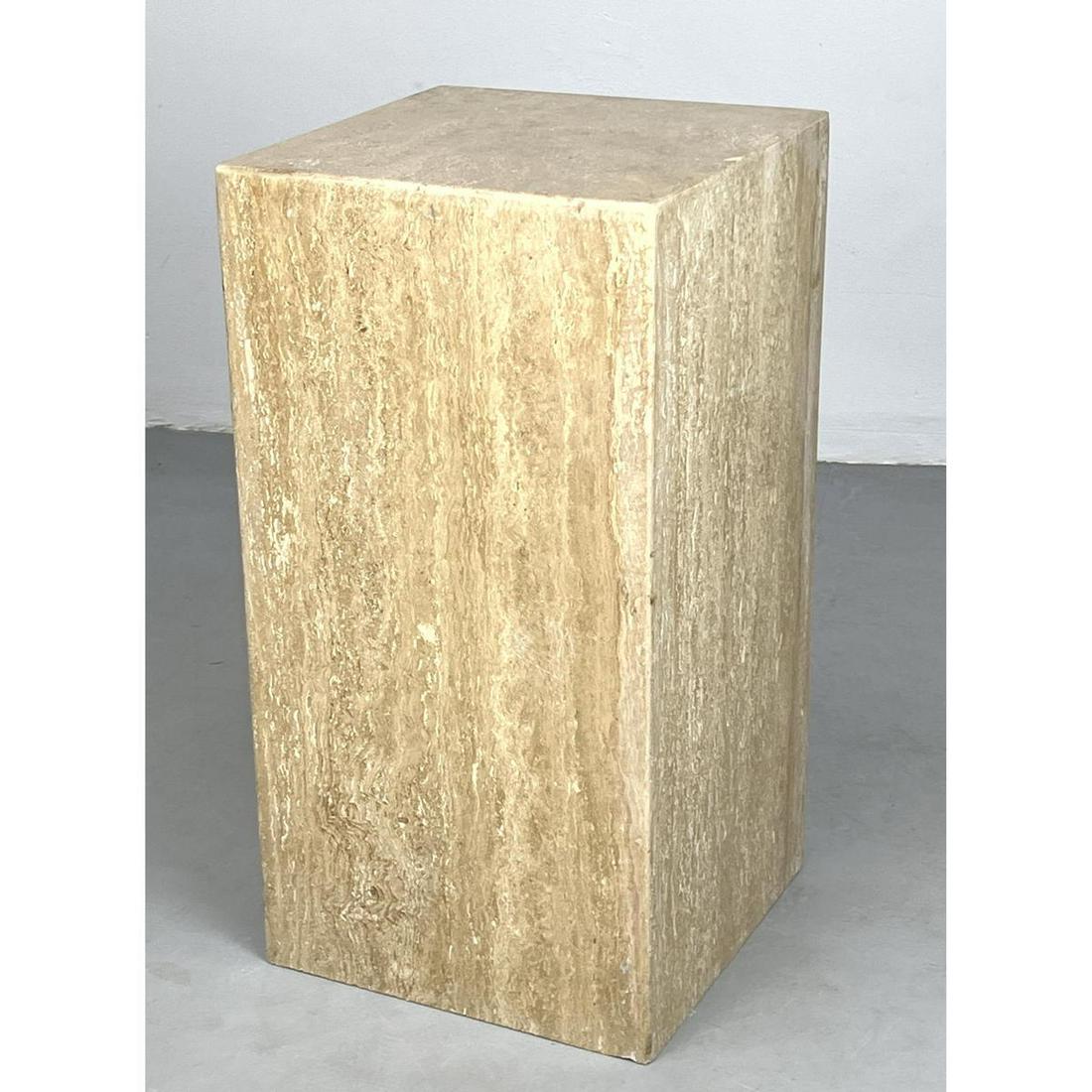 Travertine Marble Square Display Pedestal. Modernist De (1 of 9)