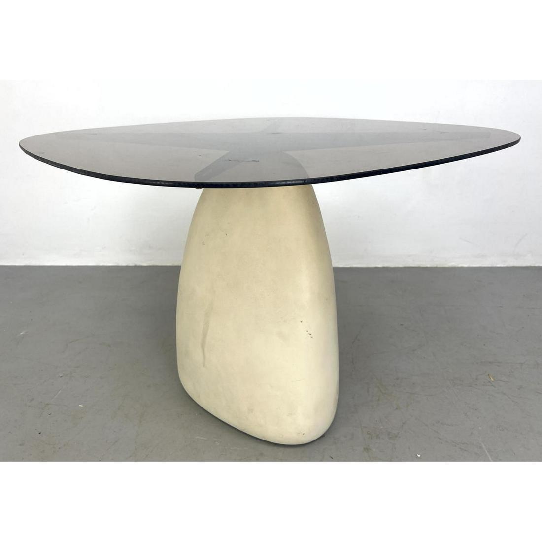 Heavy Rock Form Pedestal Dining Table with Brass x supp (1 of 9)