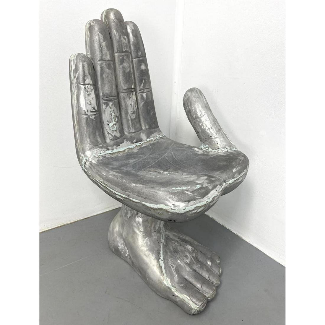 In the style of Pedro Friedeberg Cast Aluminum hand foo (1 of 10)