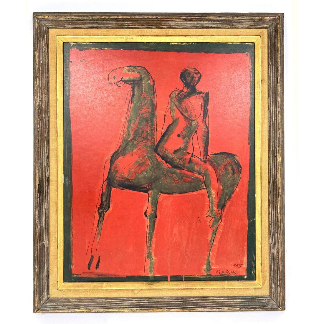 Marino Marini "The Rider" lithograph: Marino Marini "The Rider" lithograph Dimensions: H: 19.25 inches: W: 15.5 inches: Frame Height: 24 inches: Frame Width: 20 inches ---