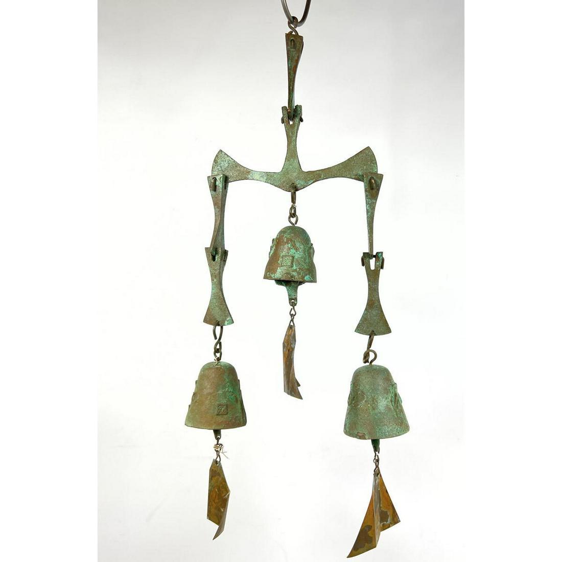 3 Bell PAOLO SOLERI for ARCOSANTI Bronze Wind Bell Chim (1 of 9)