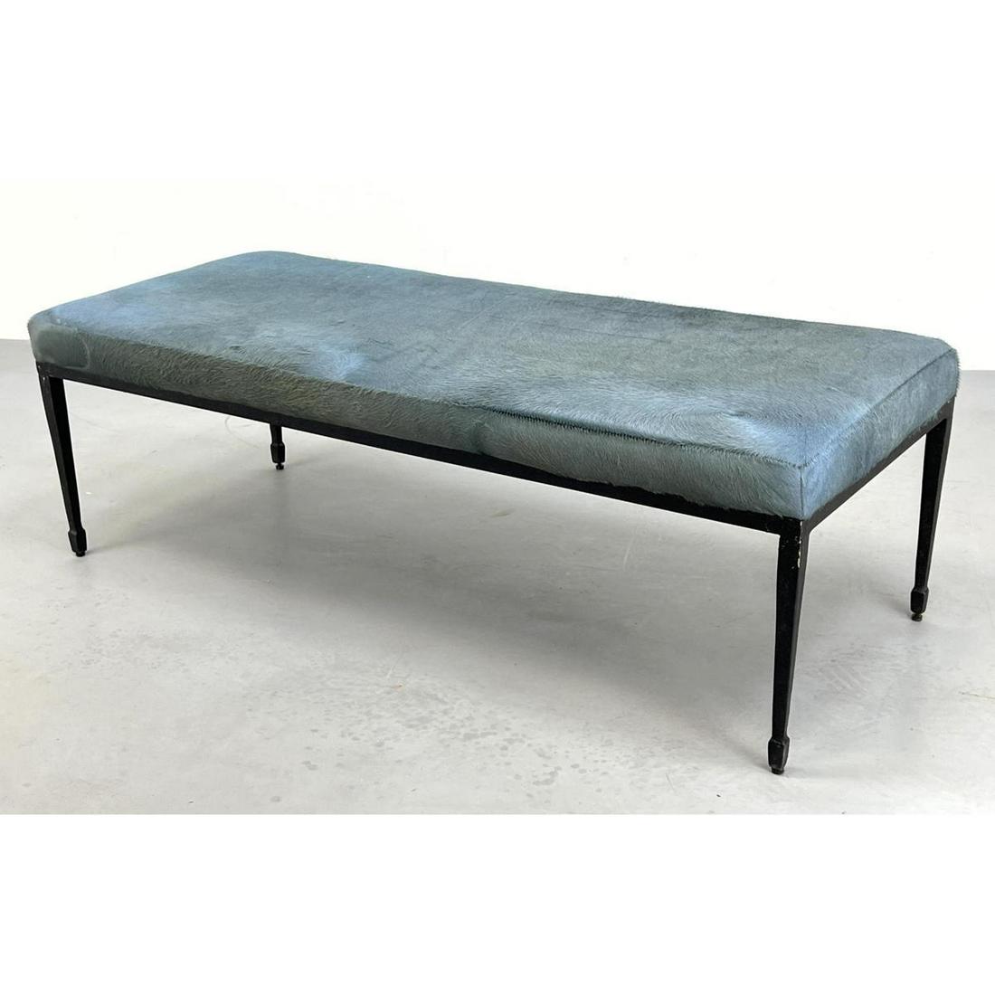 CRATE & BARREL Iron Framed Upholstered Bench.: CRATE & BARREL Iron Framed Upholstered Bench. Dimensions: H: 19 inches: W: 56 inches: D: 24 inches ---