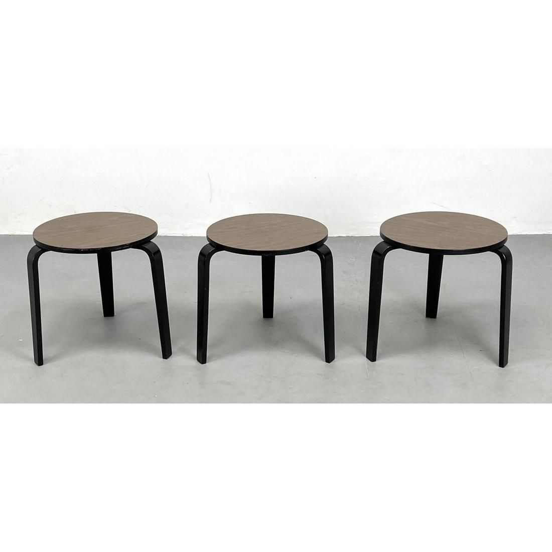 Set 3 Alvar Aalto style Stacking Side Tables Stools. Wo (1 of 9)