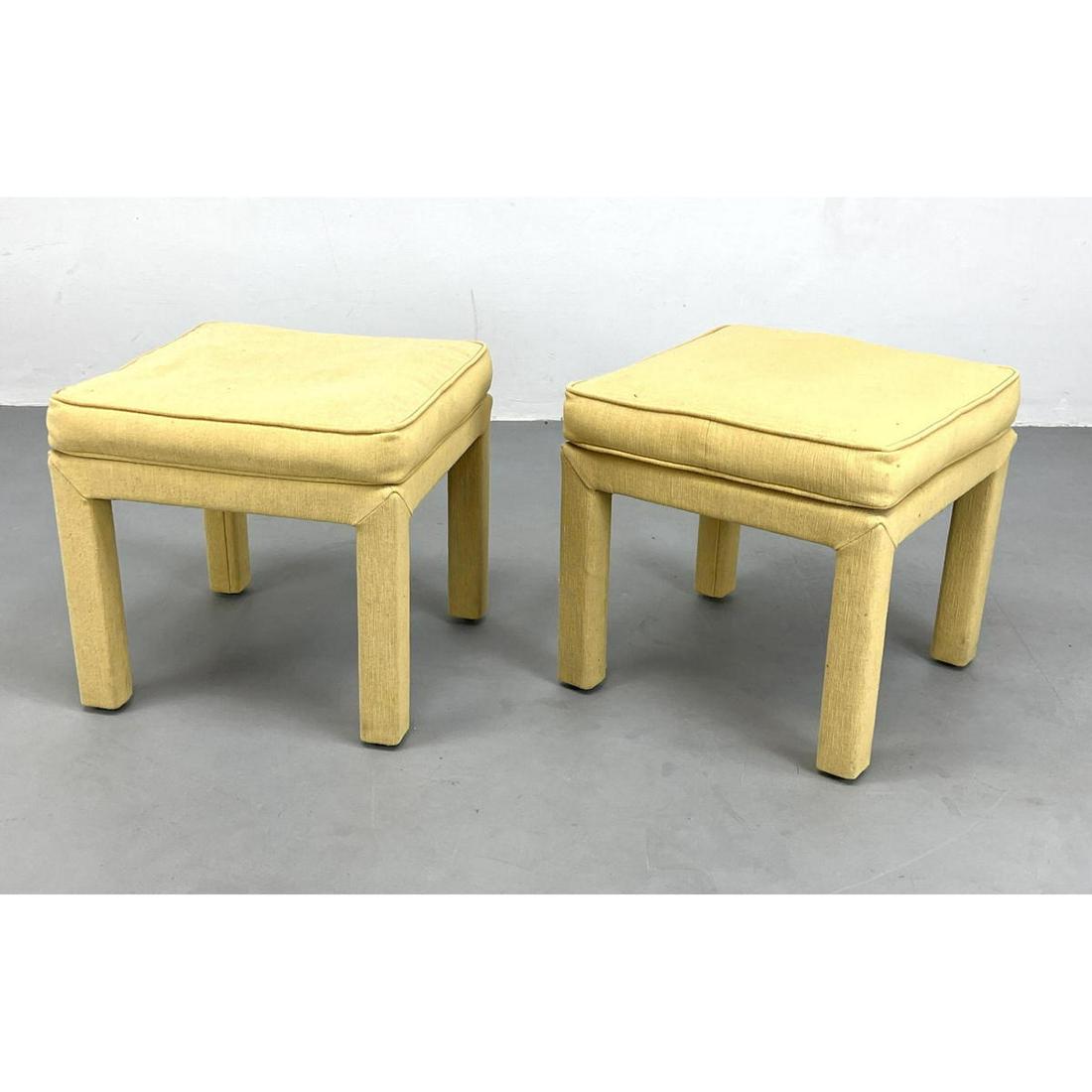 Pr Fully Upholstered Parsons style Stools Benches. (1 of 10)