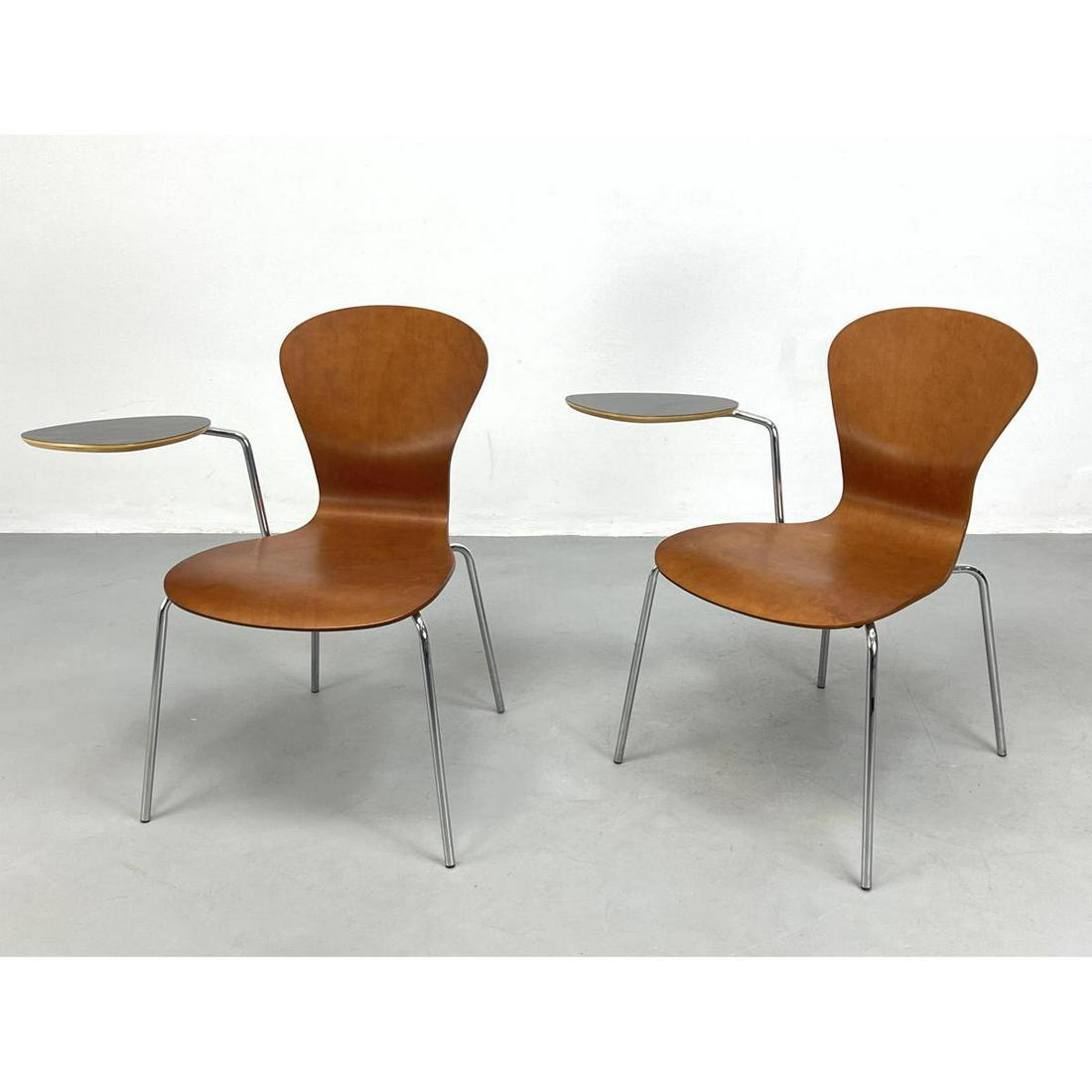 Pr KNOLL Spire desk chair. Molded wood. (1 of 10)