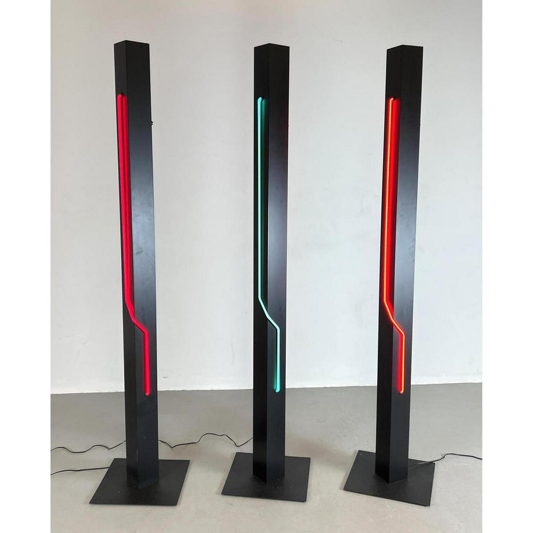 3pc Black Column Neon Floor Lamps. Neon elements. Light (1 of 13)