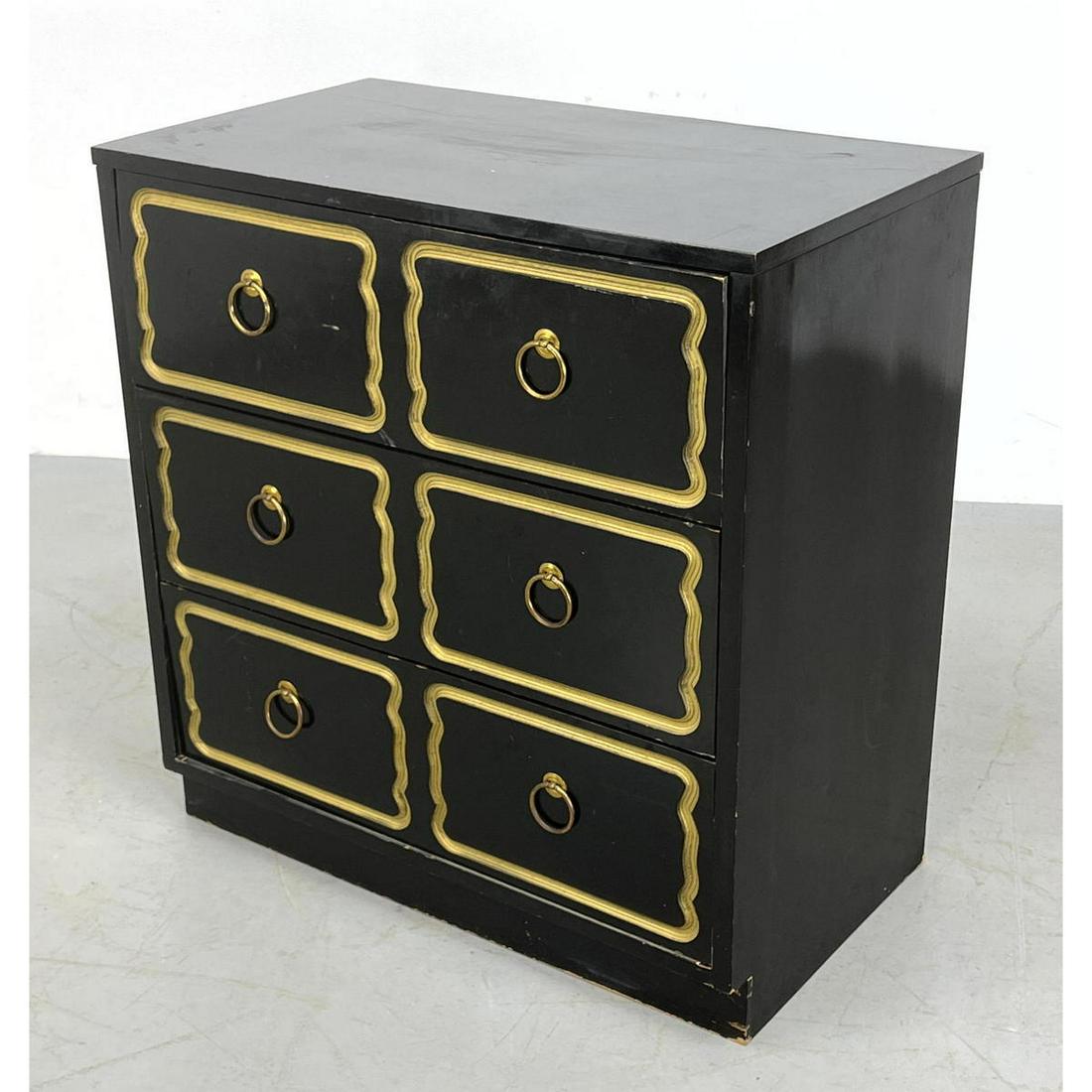 DOROTHY DRAPER Ebonized 3 Drawer Bachelor's Chest Dress (1 of 10)