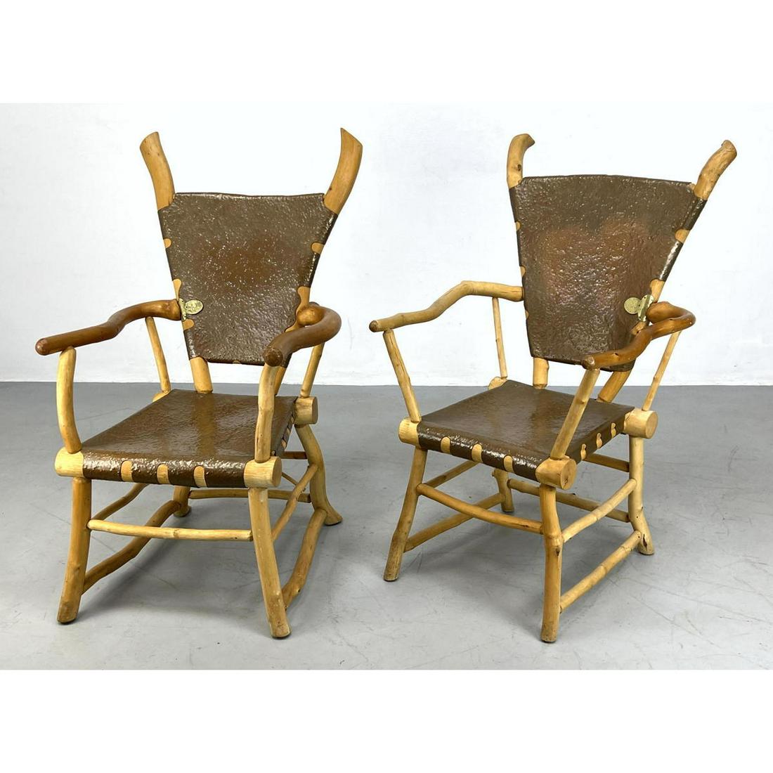 Pr HIMMENWOOD RUSTIC FURNITURE Lounge Chairs. His and H (1 of 18)