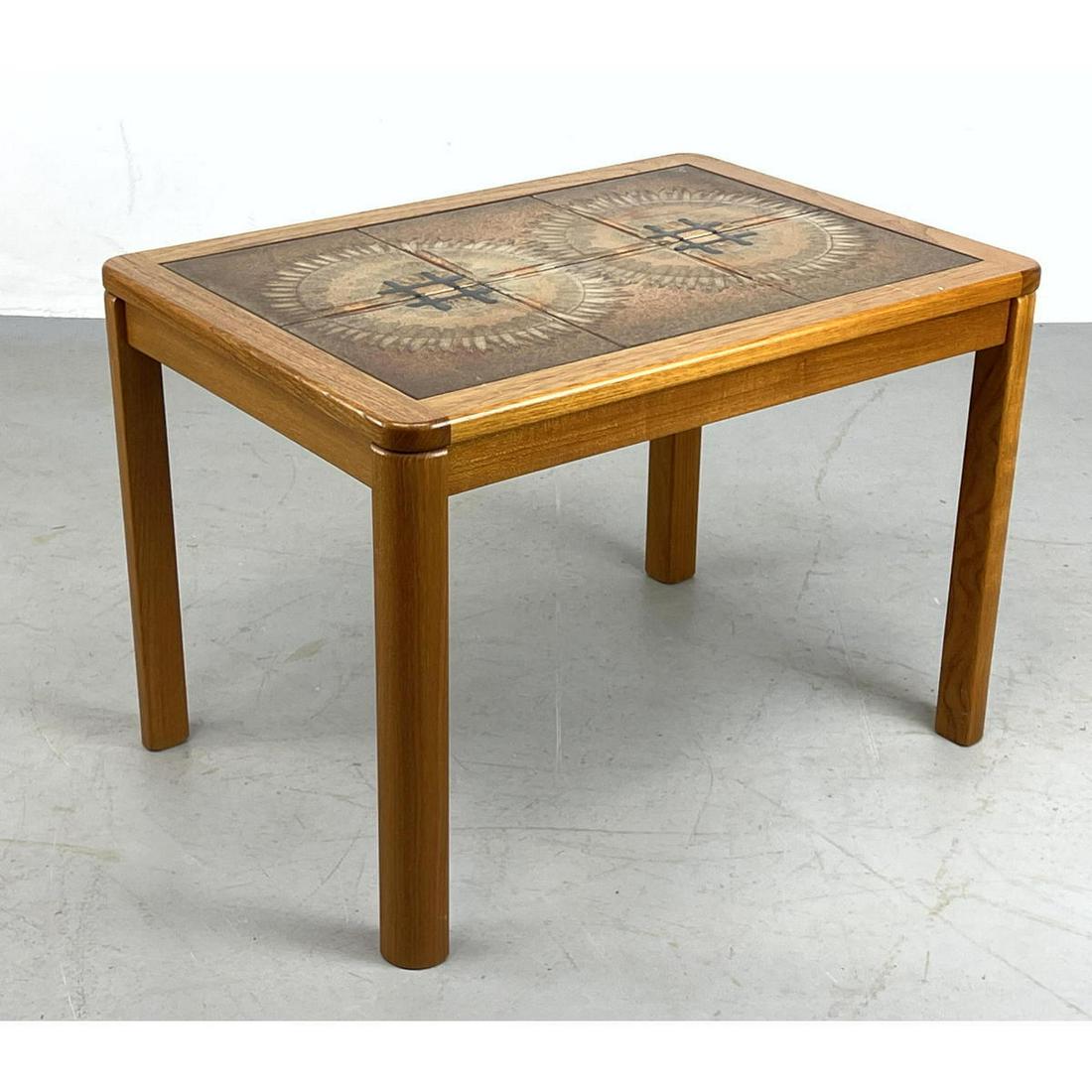 Danish teak tile top end table. Tiles have S Mark (1 of 10)