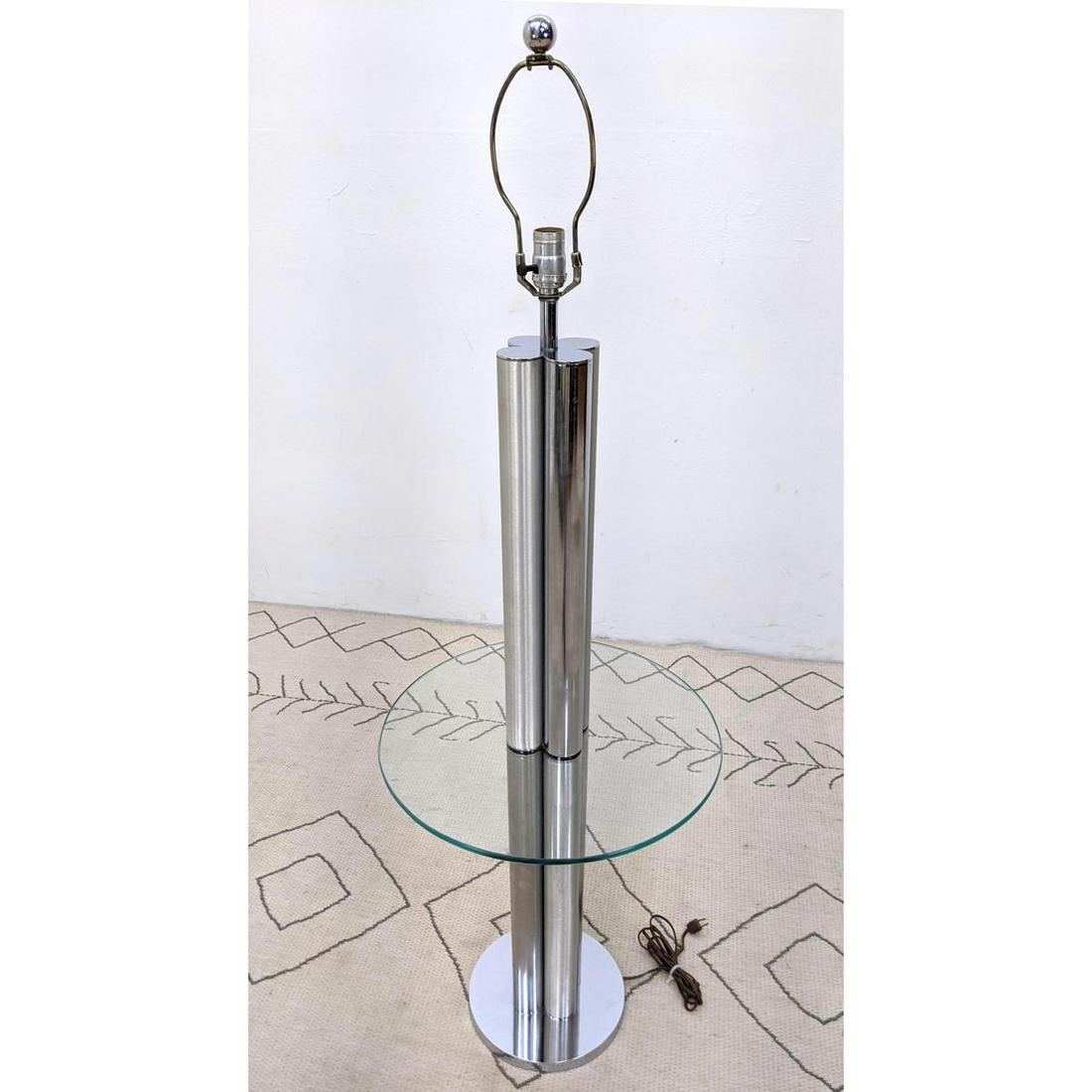 70's Modern Lamp Table Chrome and Glass. Mid Century Mo (1 of 7)