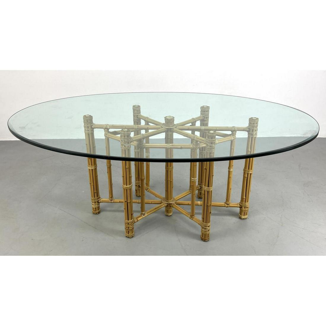 MCGUIRE San Francisco Bamboo Dining Table. Leather wrap (1 of 12)