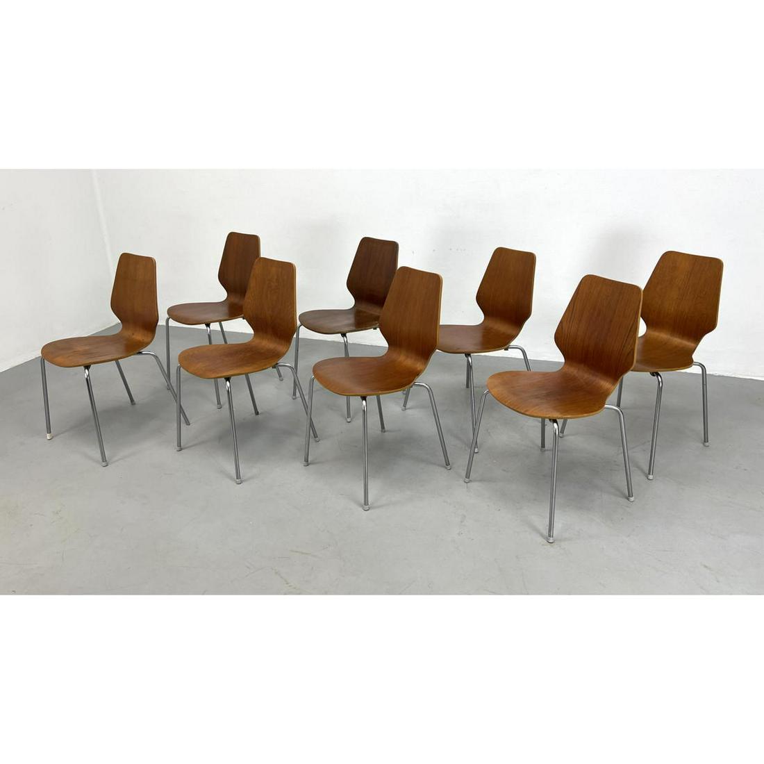 Set 8 Fritz Hansen style Stacking Ant Chairs. Dining Ch (1 of 19)