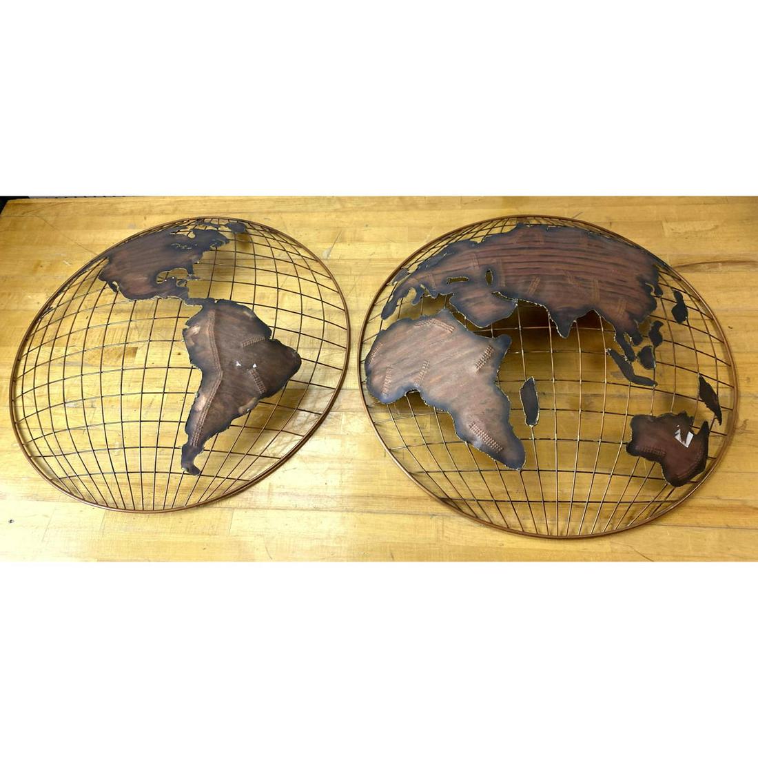 C. JERE style World Globe Wall Sculptures. (1 of 7)