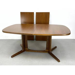 Gudme Mobelfabrik Danish Modern Dining Table. Teak din: Gudme Mobelfabrik Danish Modern Dining Table. Teak dining table with Trestle base. Two 19" leaves Includes: 2 - 19 inch leaves Dimensions: H: 28.75 inches: W: 63 inches: D: 41 inches ---