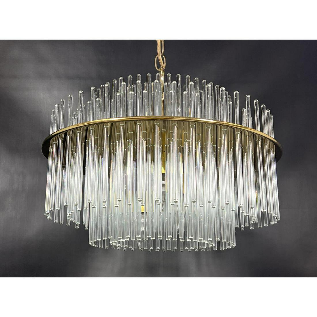 GAETANO SCIOLARI Glass Rod Chandelier.: GAETANO SCIOLARI Glass Rod Chandelier. Dimensions: H: 12 inches: W: 20 inches: D: 20 inches ---