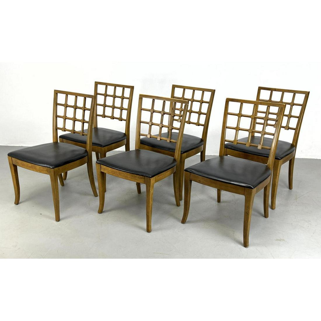 Set of six Drexel lattice back saber leg dining chairs (1 of 14)