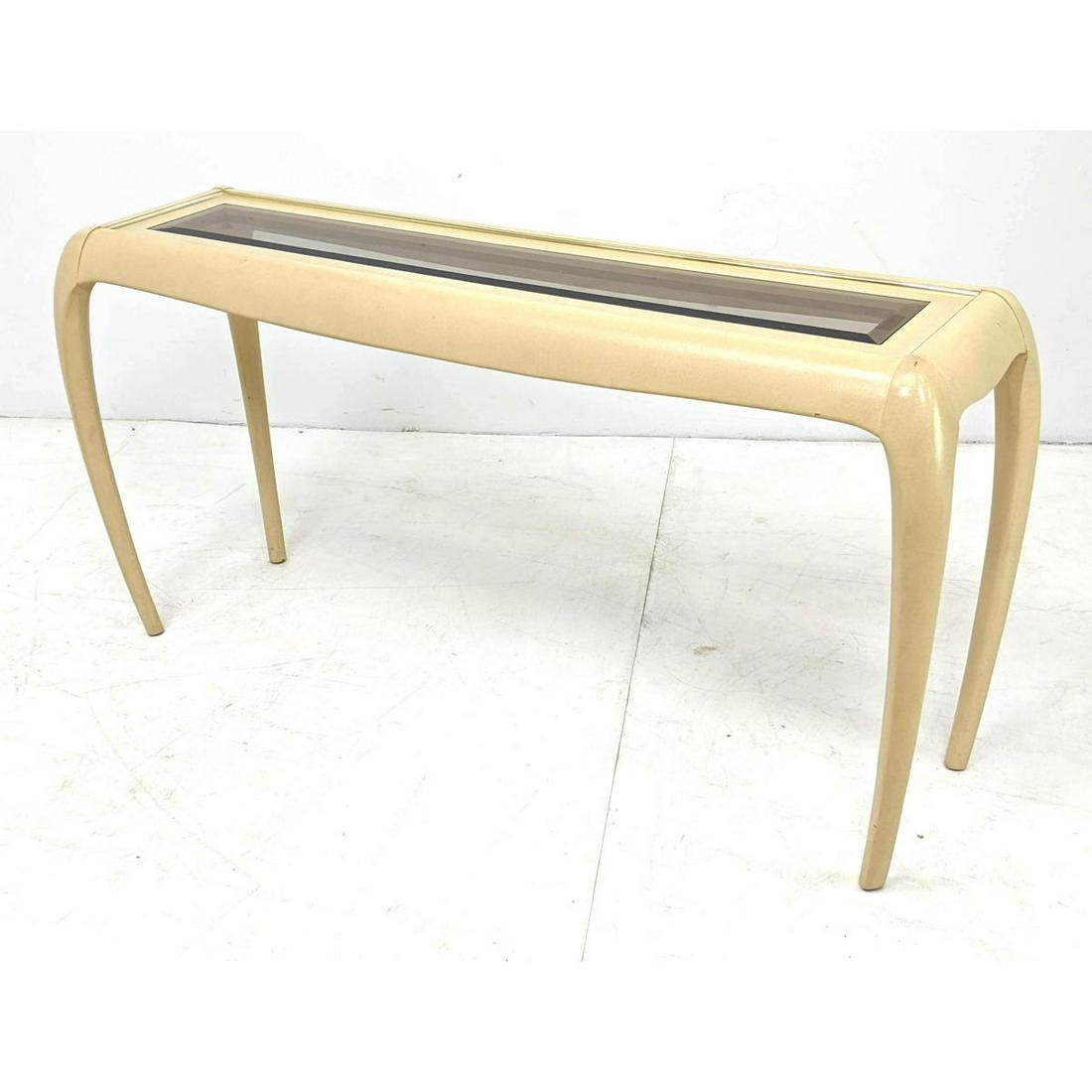 Karl Springer Style Decorator Hall Console Table. Glass (1 of 6)