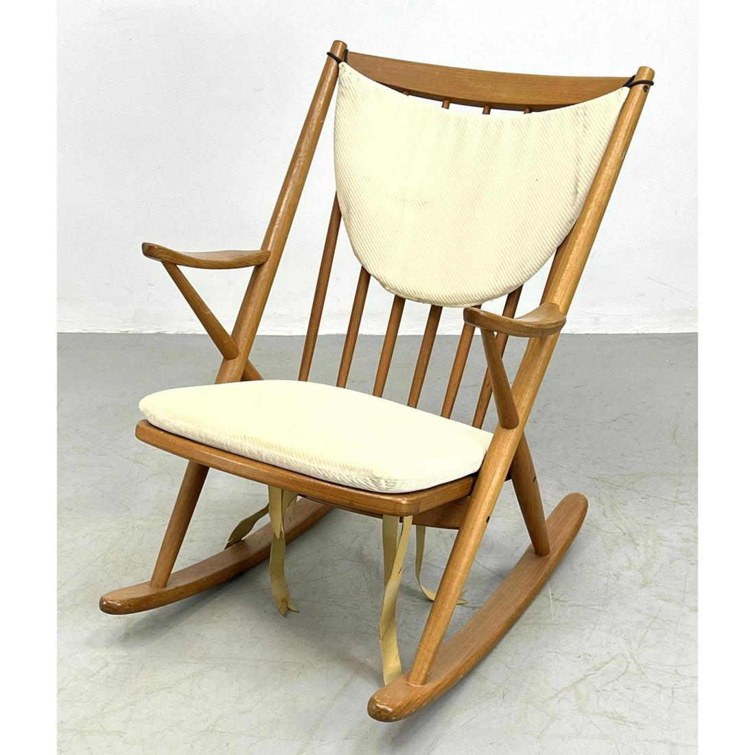 Frank Reenskaug Danish teak rocker rocking chair. Unsig: Frank Reenskaug Danish teak rocker rocking chair. Unsigned. Dimensions: H: 32 inches: W: 26 inches: D: 30.5 inches - Seat Height: 18 inches ---