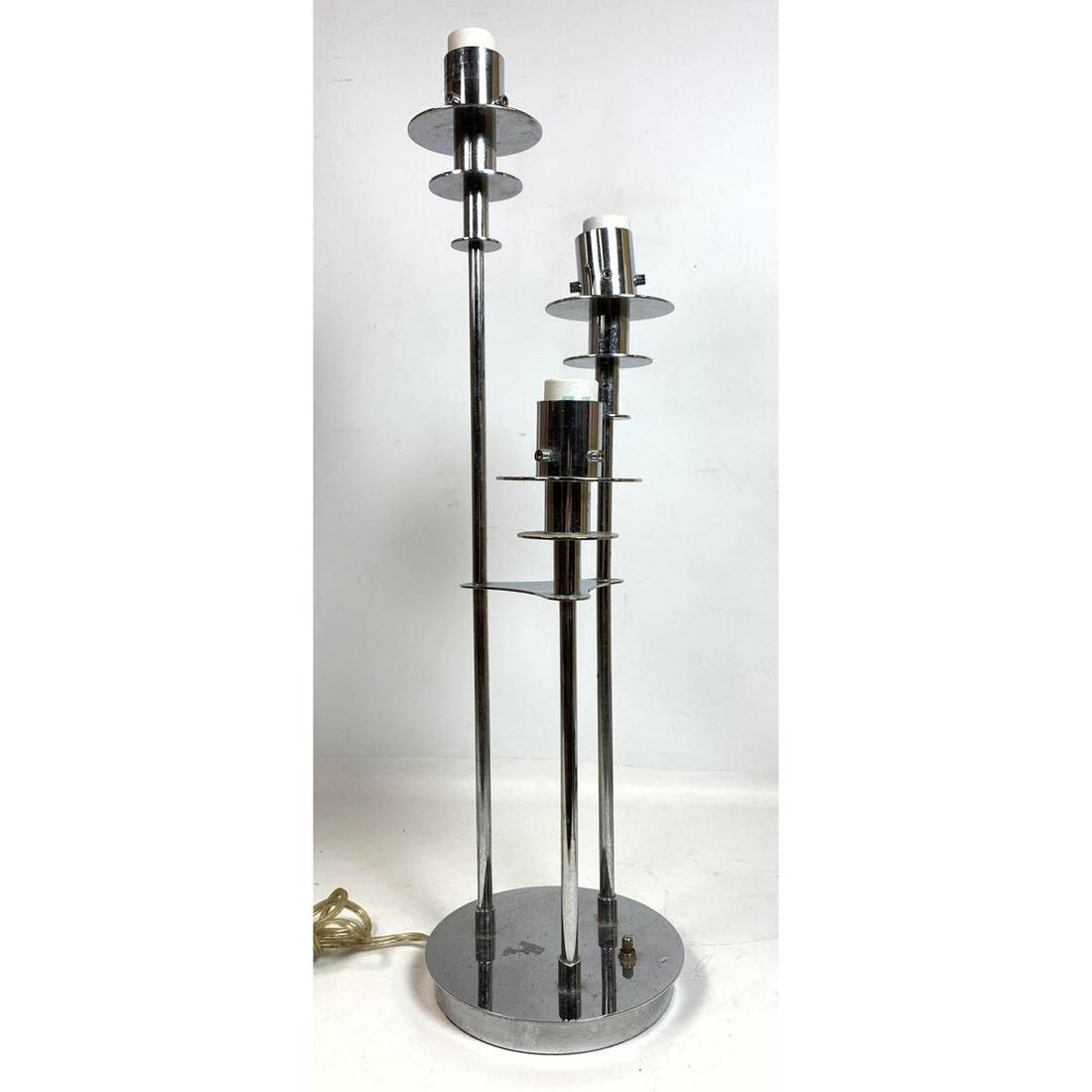 Modernist Chrome Table Lamp. Dimensions- H- 28 inches- (1 of 6)