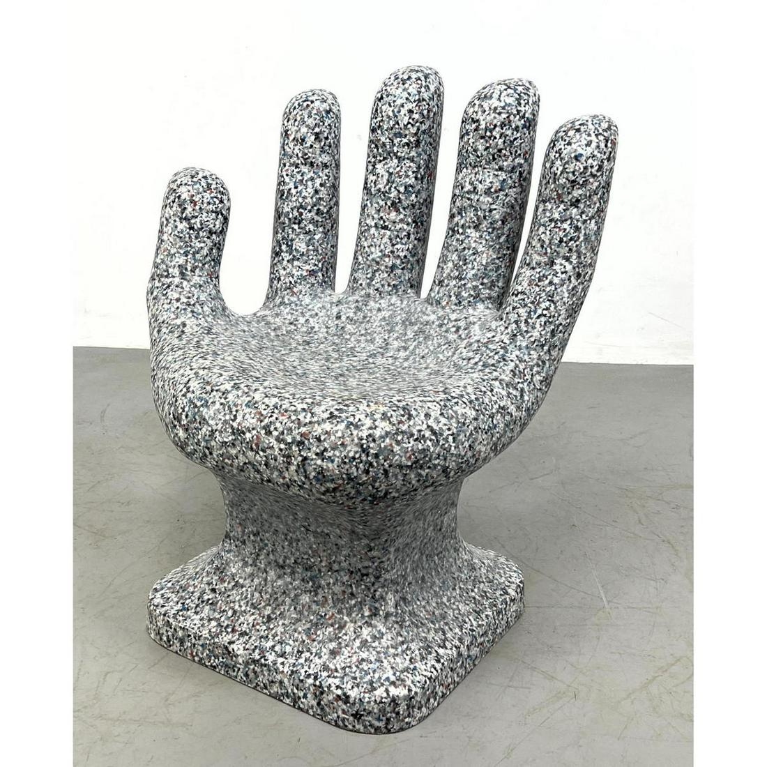 Molded Plastic Hand Chair. Mottled speckled finish. Ins (1 of 10)