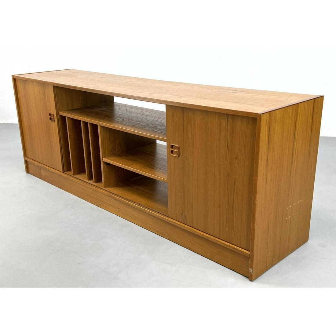 Danish Teak Modern Credenza Sideboard. Open storage dis (1 of 16)