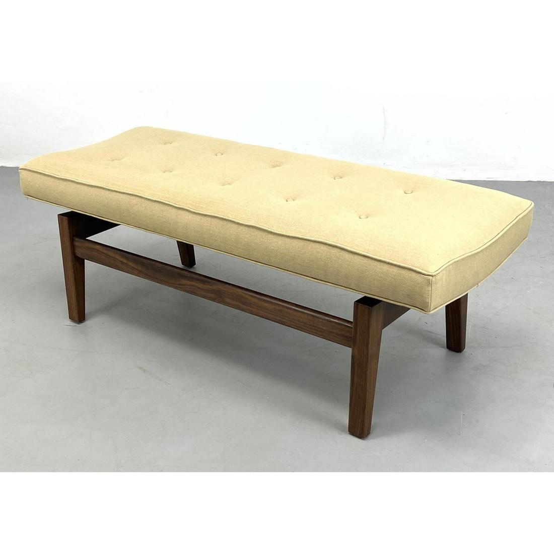 Jens Risom style American Modern Walnut Bench. Tufted U (1 of 8)