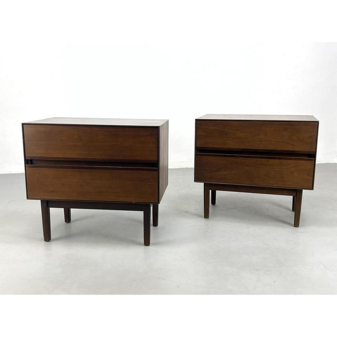 Pr STANLEY American Modern Walnut Night Stands. Rosewoo (1 of 18)